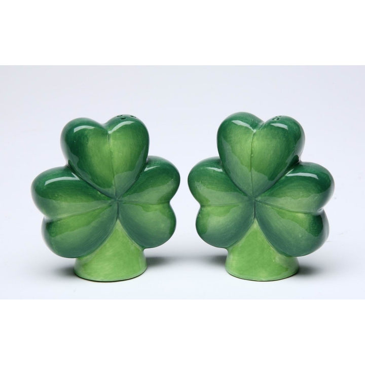 Ceramic Shamrock Salt and Pepper Shakers St. Patricks Day Gift Image 3