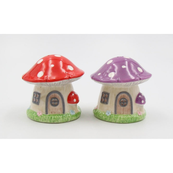 Magic Mushroom Ceramic Salt and Pepper Shakers Cottagecore Gift Image 3