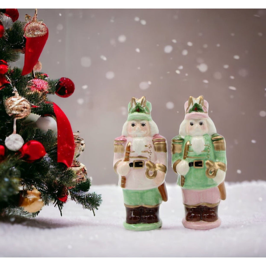 Ceramic Pastel Color Nutcracker Salt And Pepper ShakersHome DcorKitchen DcorChristmas Dcor Image 1