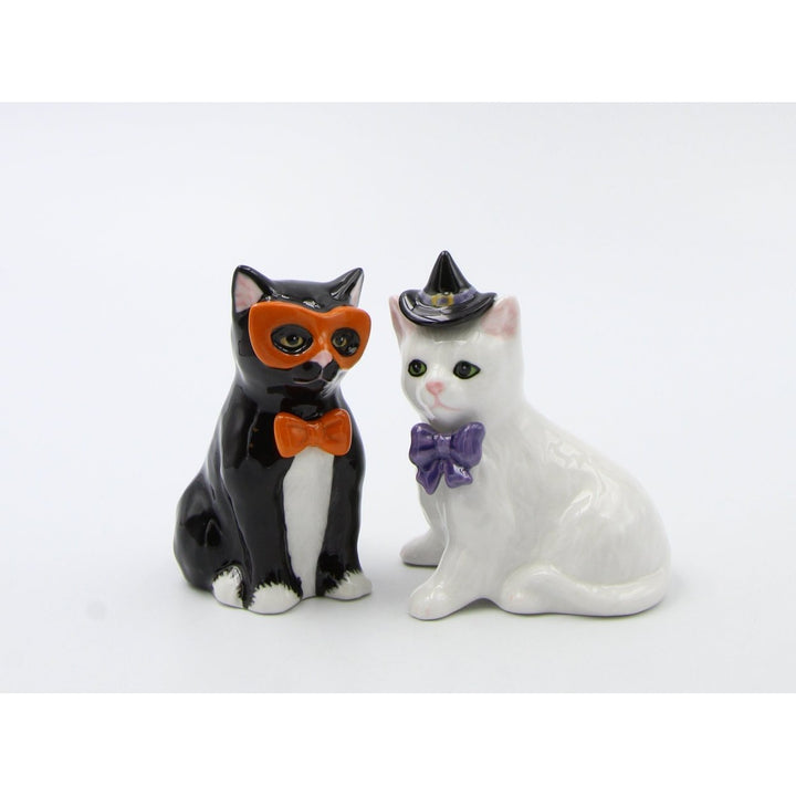 Ceramic Black White Cat Costumes Salt Pepper Shakers Gift for Cat Image 3