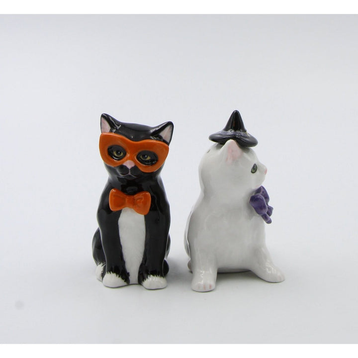 Ceramic Black White Cat Costumes Salt Pepper Shakers Gift for Cat Image 4