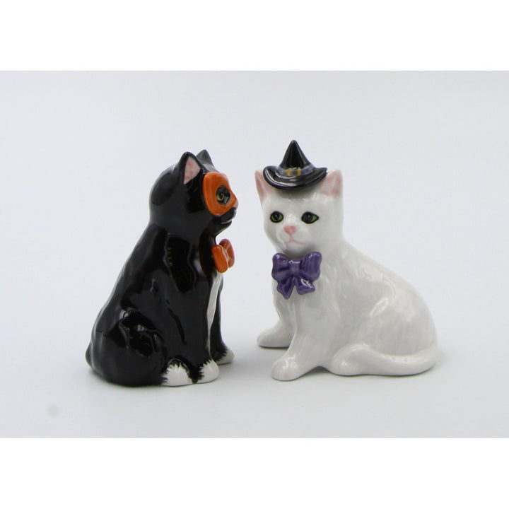 Ceramic Black White Cat Costumes Salt Pepper Shakers Gift for Cat Image 4