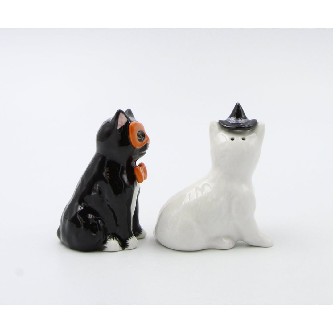 Ceramic Black White Cat Costumes Salt Pepper Shakers Gift for Cat Image 6