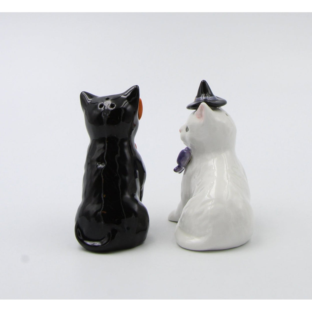 Ceramic Black White Cat Costumes Salt Pepper Shakers Gift for Cat Image 7