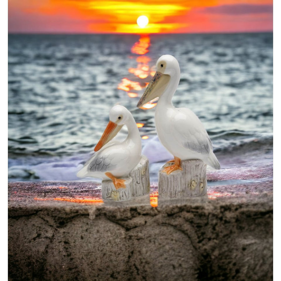 Ceramic Pelican Birds Salt and Pepper Shakers Gift for Kitchen Image 1