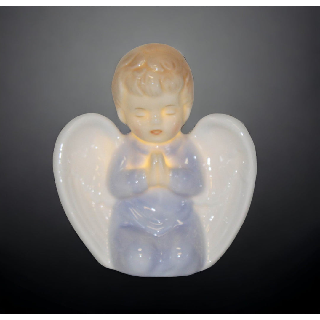 Ceramic Praying Angel Boy Led Night Light Home D cor Religious D cor Religious Gift Church D cor, Image 1