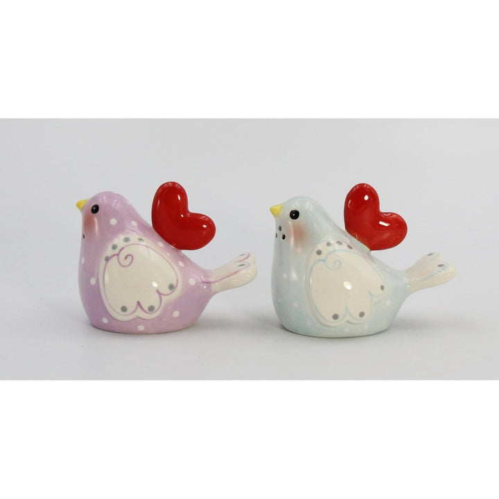 Ceramic Bird Salt and Pepper Shakers Heart Design 3.5 Inch Gift Image 7