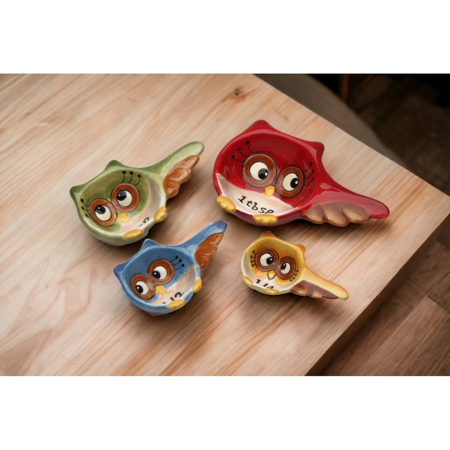 Ceramic Owl Measuring Spoons Set of 4 Home Image 1