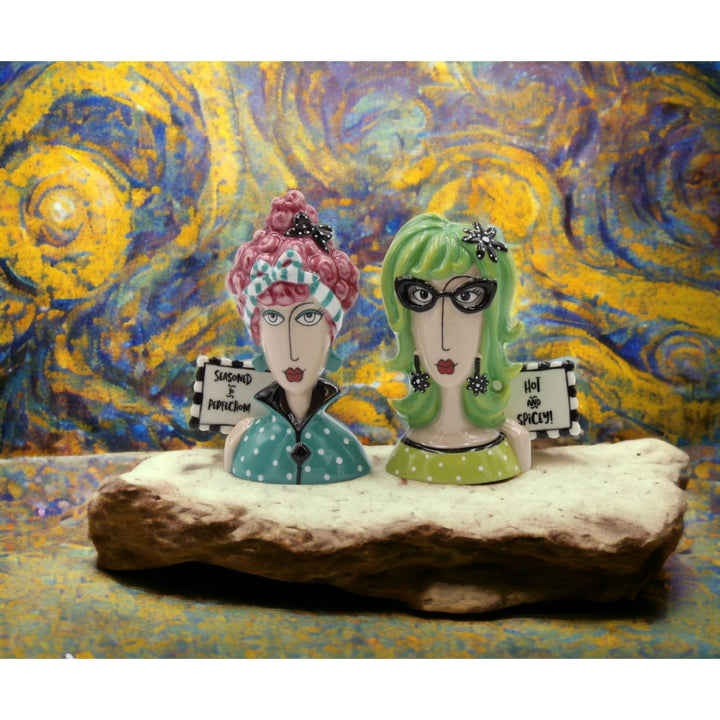 Ceramic Salt and Pepper Shakers Ladies of Perfection and Spice Image 1