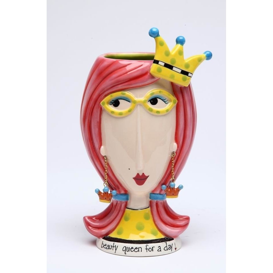 Ceramic Beauty Queen Vase Brush Holder 3.5in Image 3