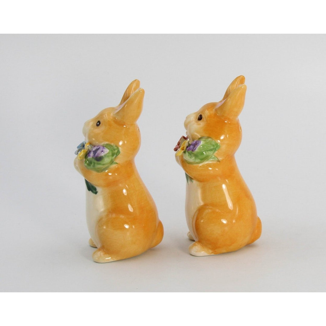 Ceramic Easter Bunny Rabbits Salt and Pepper Shakers Image 4