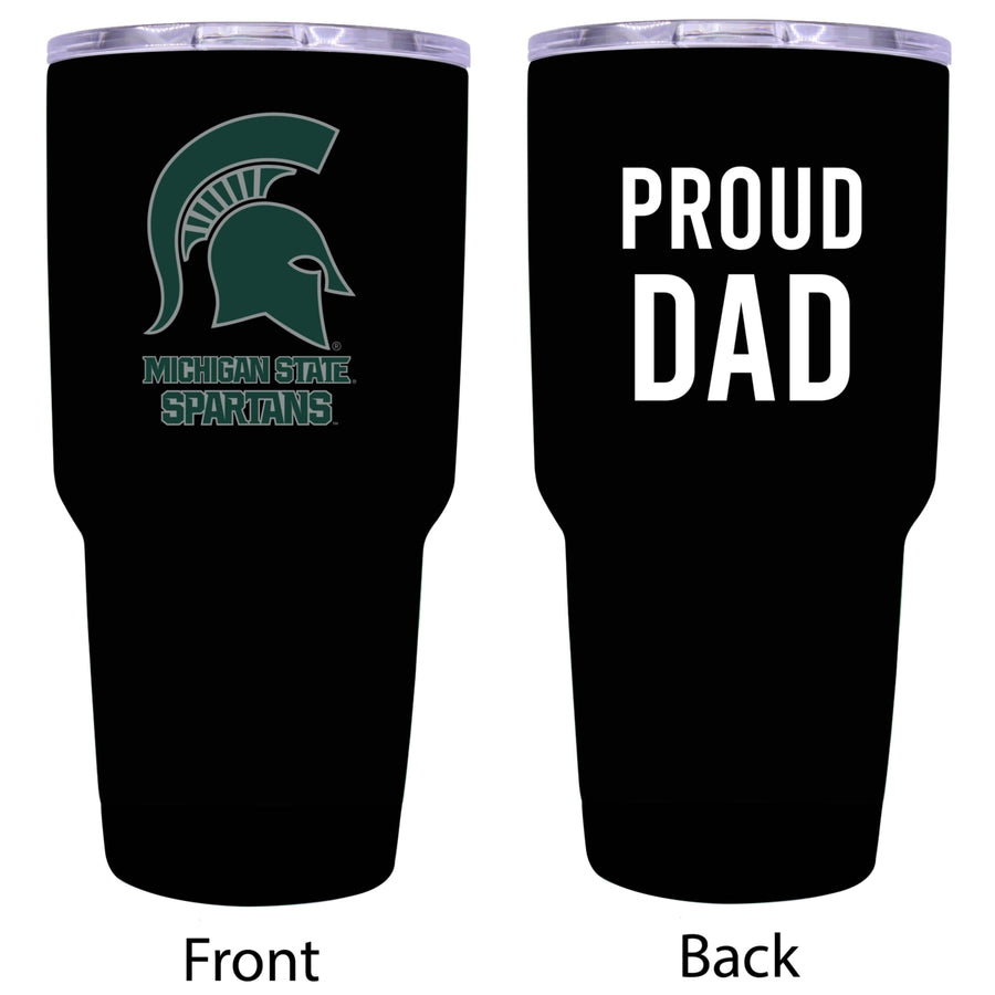 Michigan State Spartans Proud Dad 24 oz Insulated Stainless Steel Tumbler Black Image 1