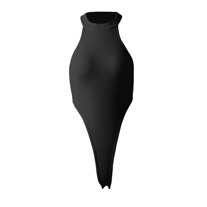 Women Sexy Top Simple Round Neck Sleeveless Bodysuit Feminine Slim Solid Color Vest Fashion Top Image 1