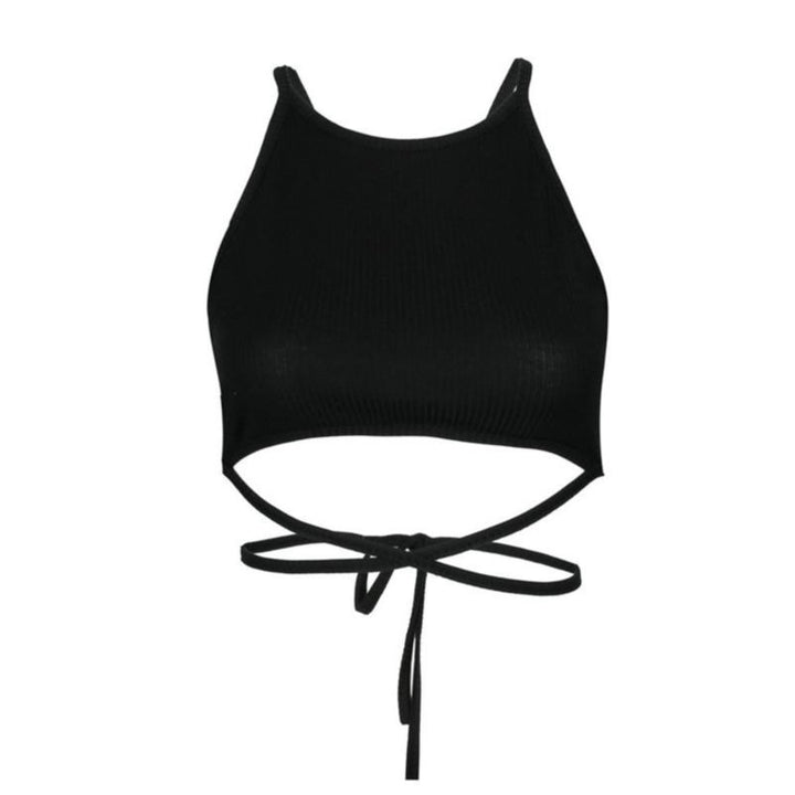 Women Sexy Halter Crop Tops Summer Solid Sleeveless Tops Bralette GYM Sports Bra Tanks Image 6