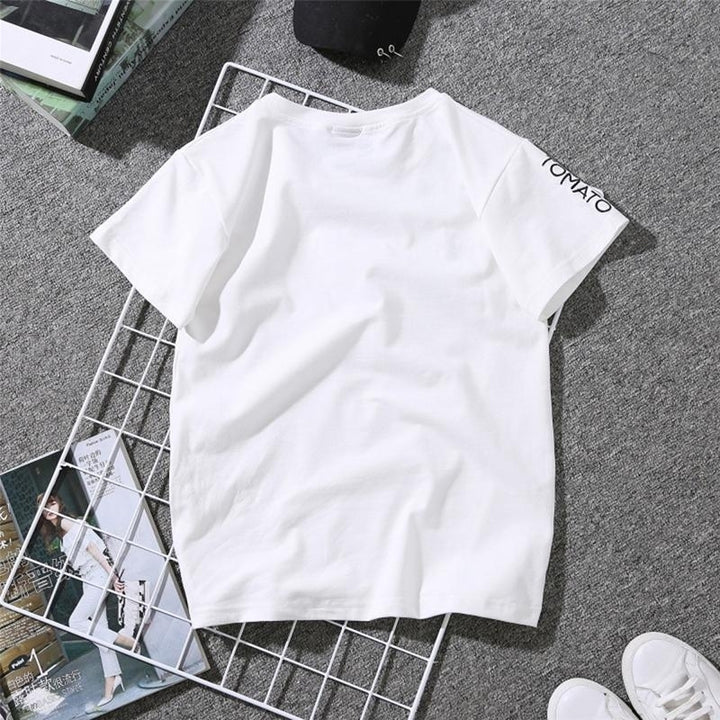 Womens Summer Tees Lovers Heart Embroidery Short Sleeve Harajuku T Shirt Tops Image 4