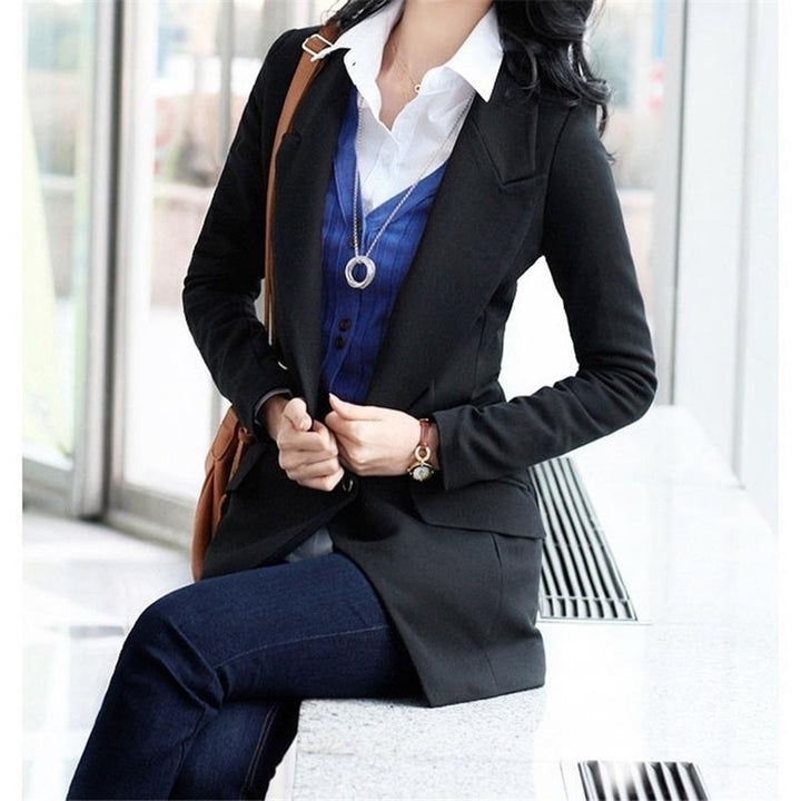 Women Fashion Formal Thin Straight Long Sleeve Shirt Casual Polo Blouse Plus Size Image 4