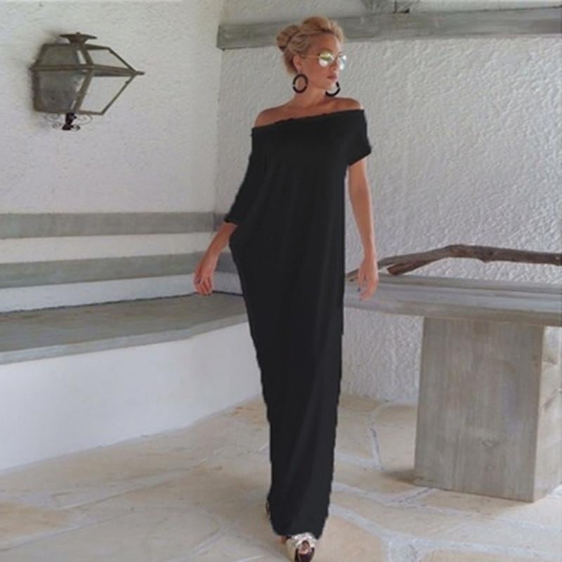 Fashion Sexy Backless Jumpsuit Strapless Bat Irregular Long Skirt Strapless Solid Color Skirt Image 1