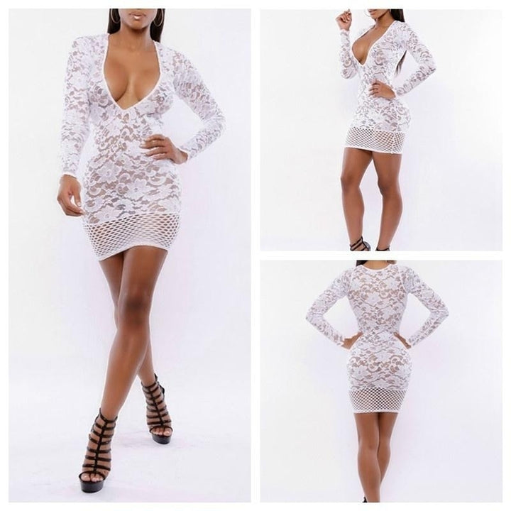 Fashion Sexy Black Lace Dress Sexy Women Dresses Wild Bar Bandage Clothing Pack Hip Dress Image 1