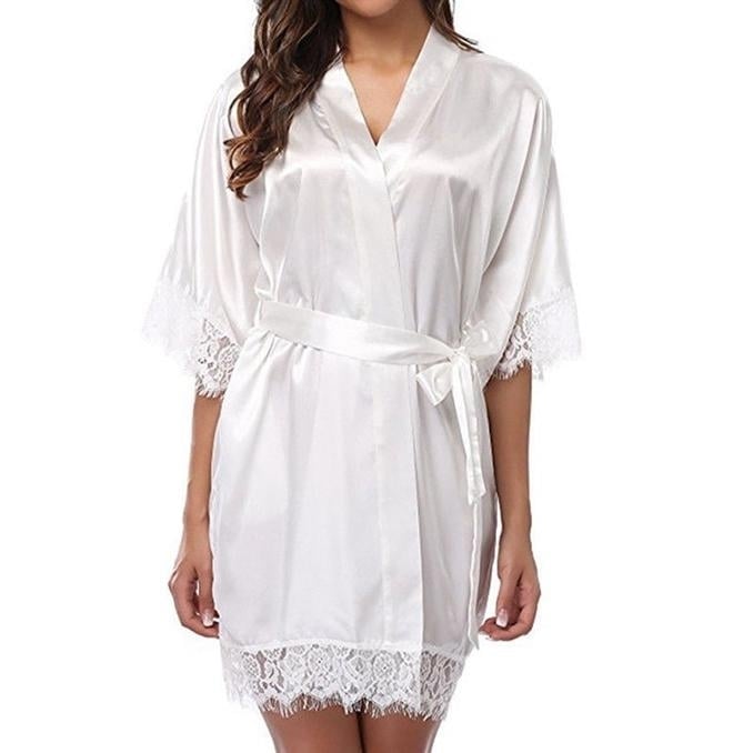 Ladies Summer Ice Silk Pajamas Nightdress Fashion Sexy Lace Pajamas Set Slim Pajamas Image 2