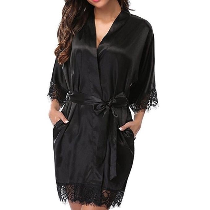 Ladies Summer Ice Silk Pajamas Nightdress Fashion Sexy Lace Pajamas Set Slim Pajamas Image 3