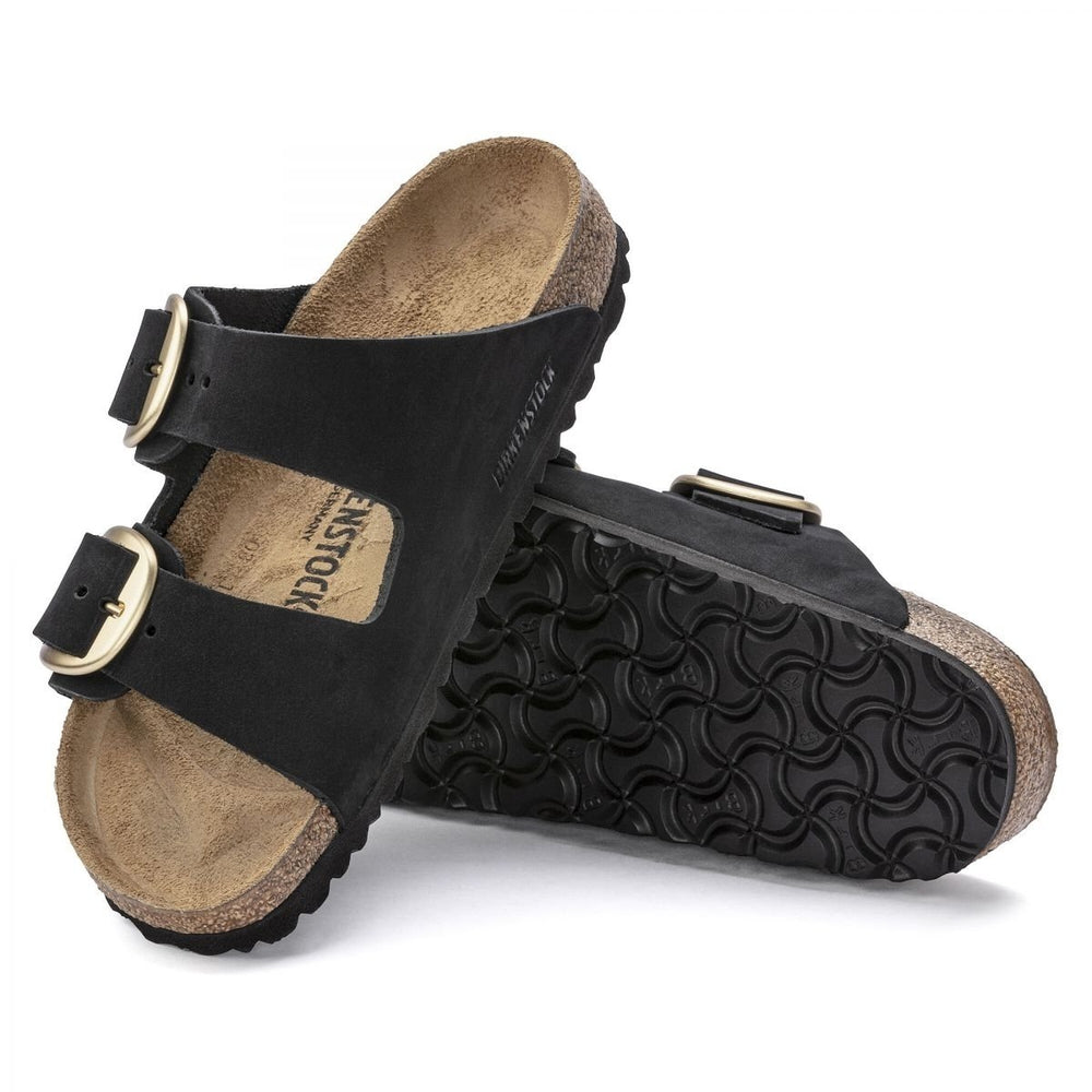 BIRKENSTOCK Arizona Big Buckle Black Nubuck Womens Sandals Regular Width 1023239 Image 2