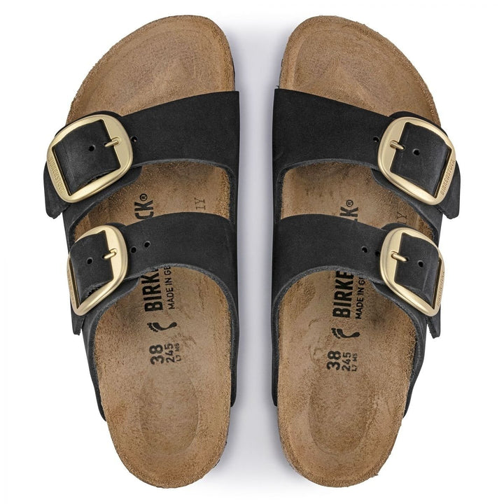 BIRKENSTOCK Arizona Big Buckle Black Nubuck Womens Sandals Regular Width 1023239 Image 4