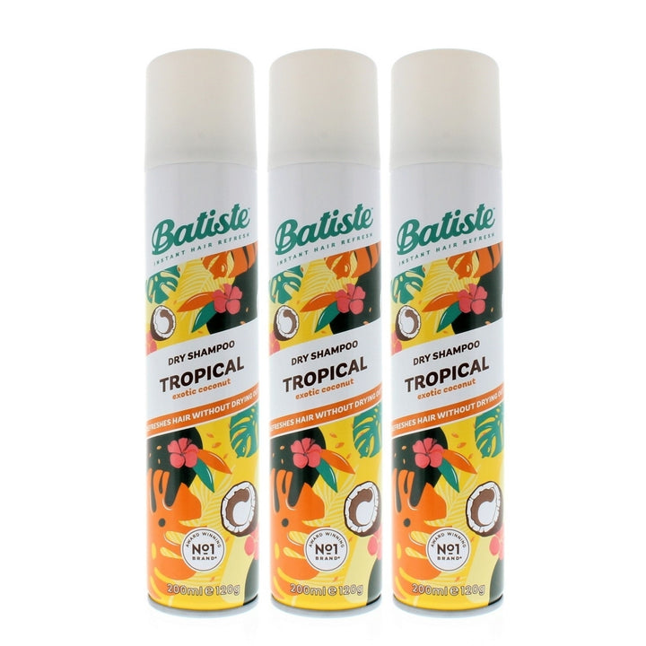 Batiste Dry Shampoo Tropical Exotic Coconut 200ml/120g (3-Pack) Image 1