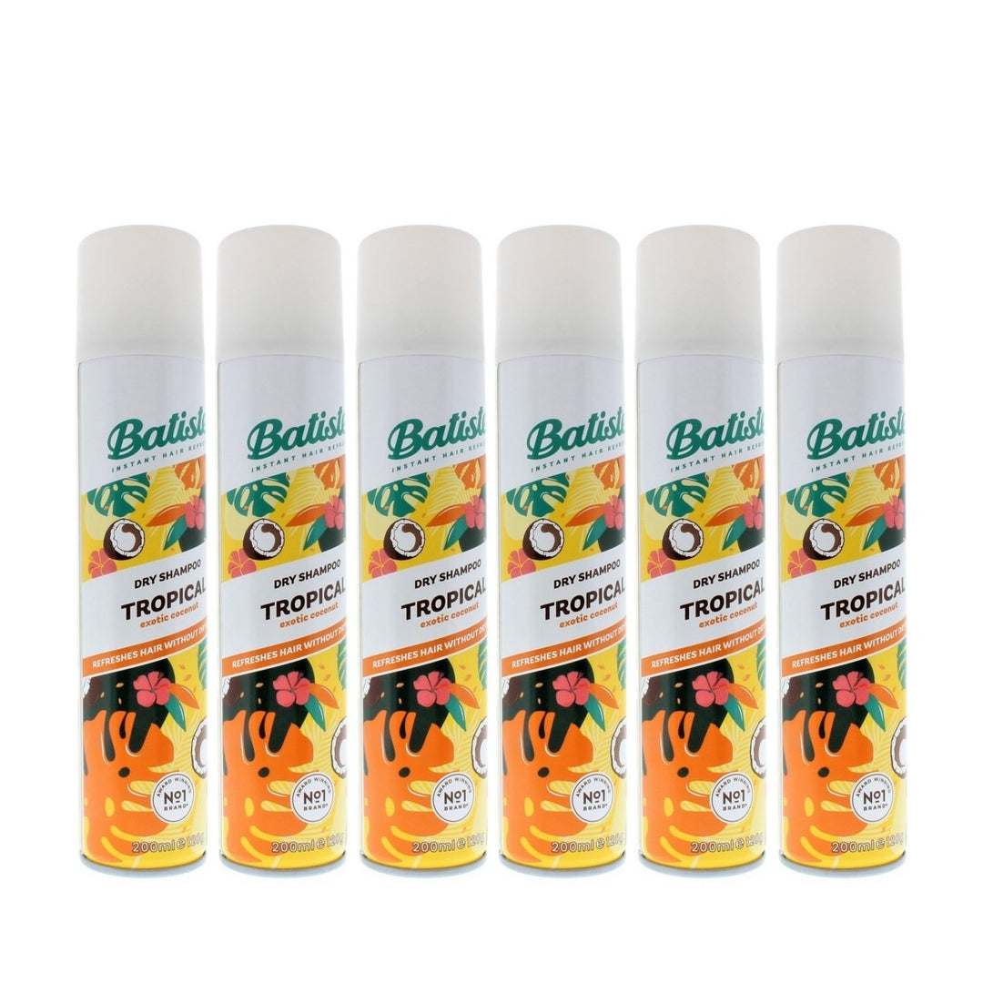 Batiste Dry Shampoo Tropical Coconut 200ml 120g 6-Pack Waterless Formula Image 2