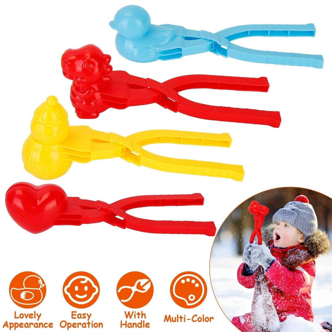 4Pcs Snowball Makers Set Clip Snow Molds Toys Beach Sand Toy with Handle for Snow Fight Winter Activities Image 1