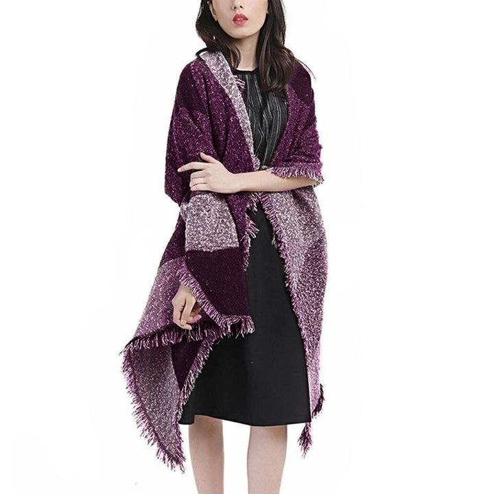 Women Winter Warm Scarf 74.8x25.6In Long Soft Knitted Shawl Image 7
