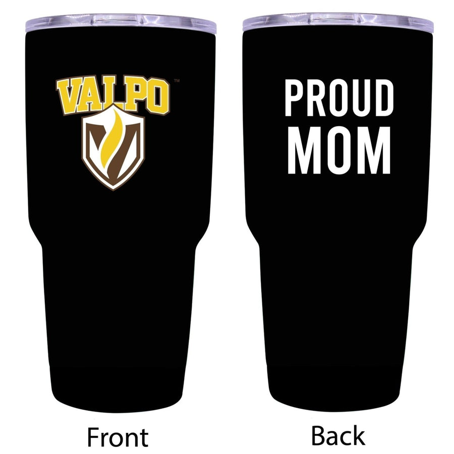 Valparaiso University Proud Mom 24 oz Insulated Stainless Steel Tumbler - Black Image 1