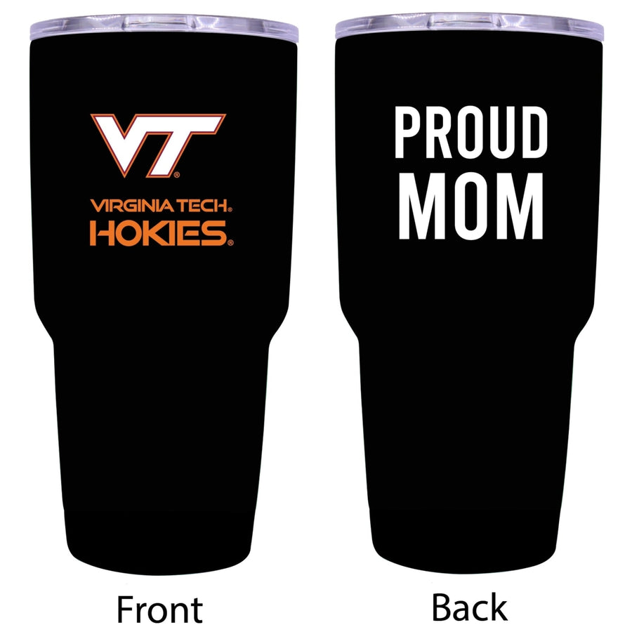 Virginia Tech Hokies Proud Mom 24 oz Insulated Stainless Steel Tumbler - Black Image 1