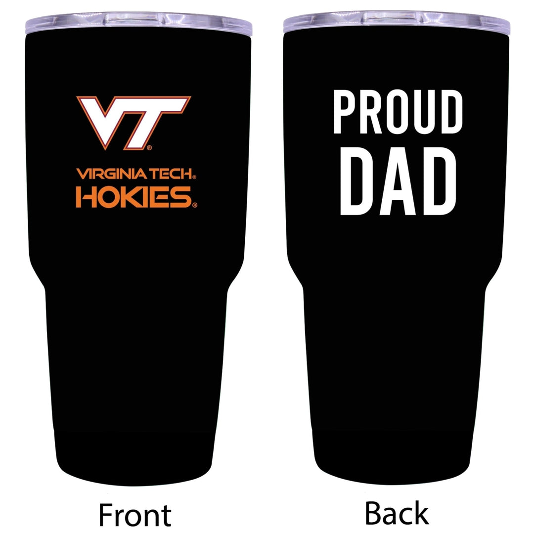 Virginia Tech Hokies Proud Dad 24 oz Insulated Stainless Steel Tumbler Black Image 1