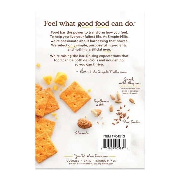 Simple Mills Almond Flour Farmhouse Cheddar Crackers10 Ounce (2 Count) Image 3