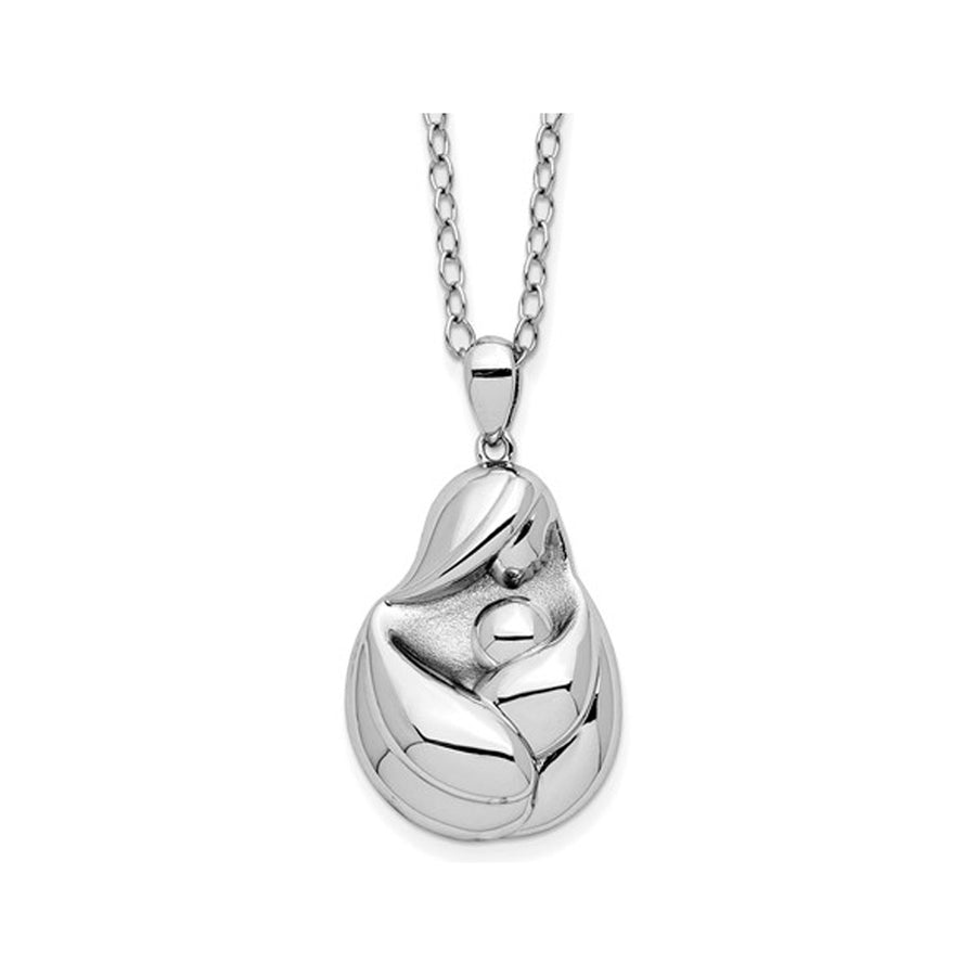 Sterling Silver Mother and Baby - Mine To Keep - Pendant Necklace with Chain Image 1