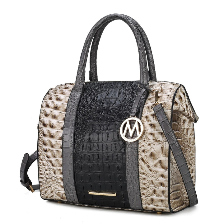 Ember Faux Crocodile-Embossed Vegan Leather Multi-Functional Shoulder Bag Womens Satchel by Mia K Image 4