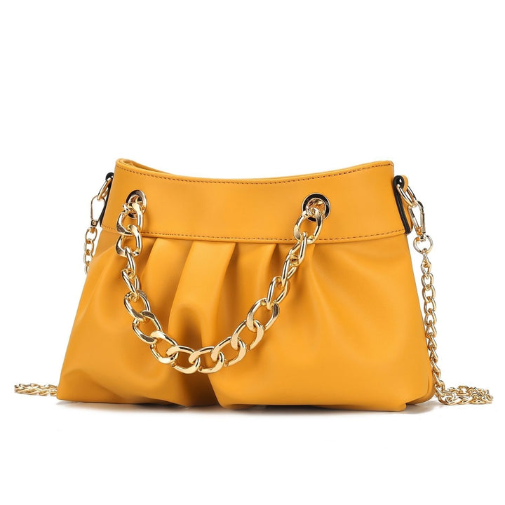 MKF Collection Marvila Vegan Leather Crossbody Bag Chain Ruched Shoulder Bag by Mia K Image 12