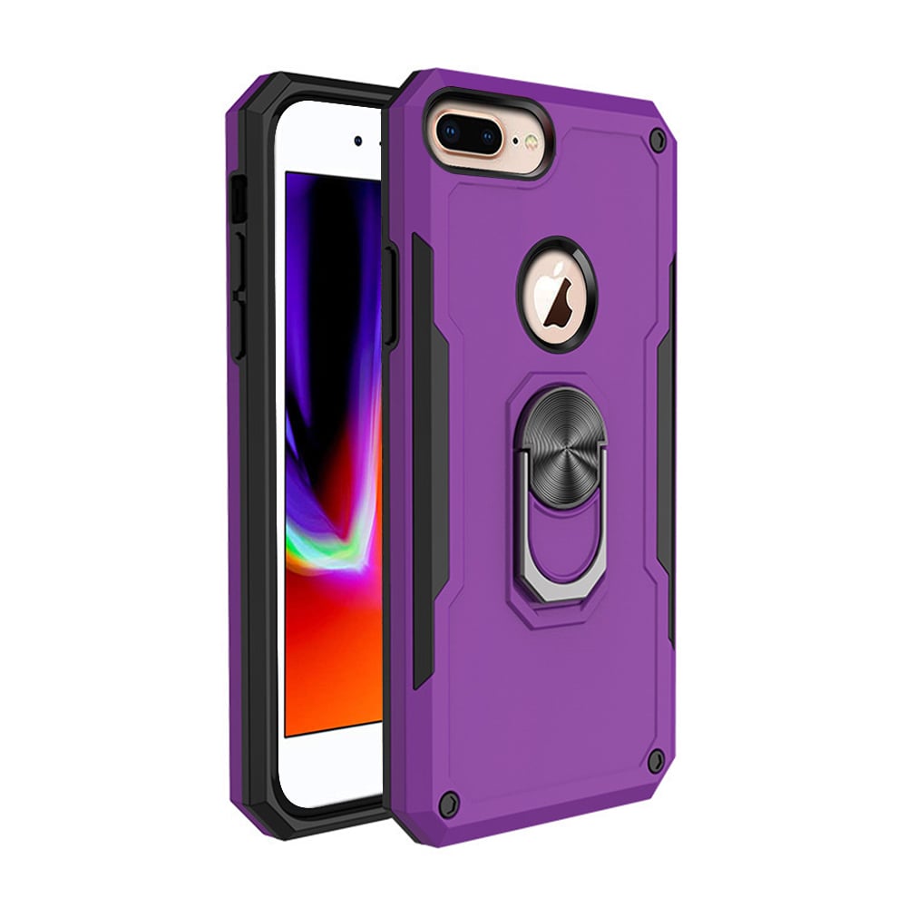 For Apple iPhone 8 Plus / iPhone 7 Plus Phone Case with Ring Stand Heavy Duty Military Grade Shockproof Rugged Bumper Image 1