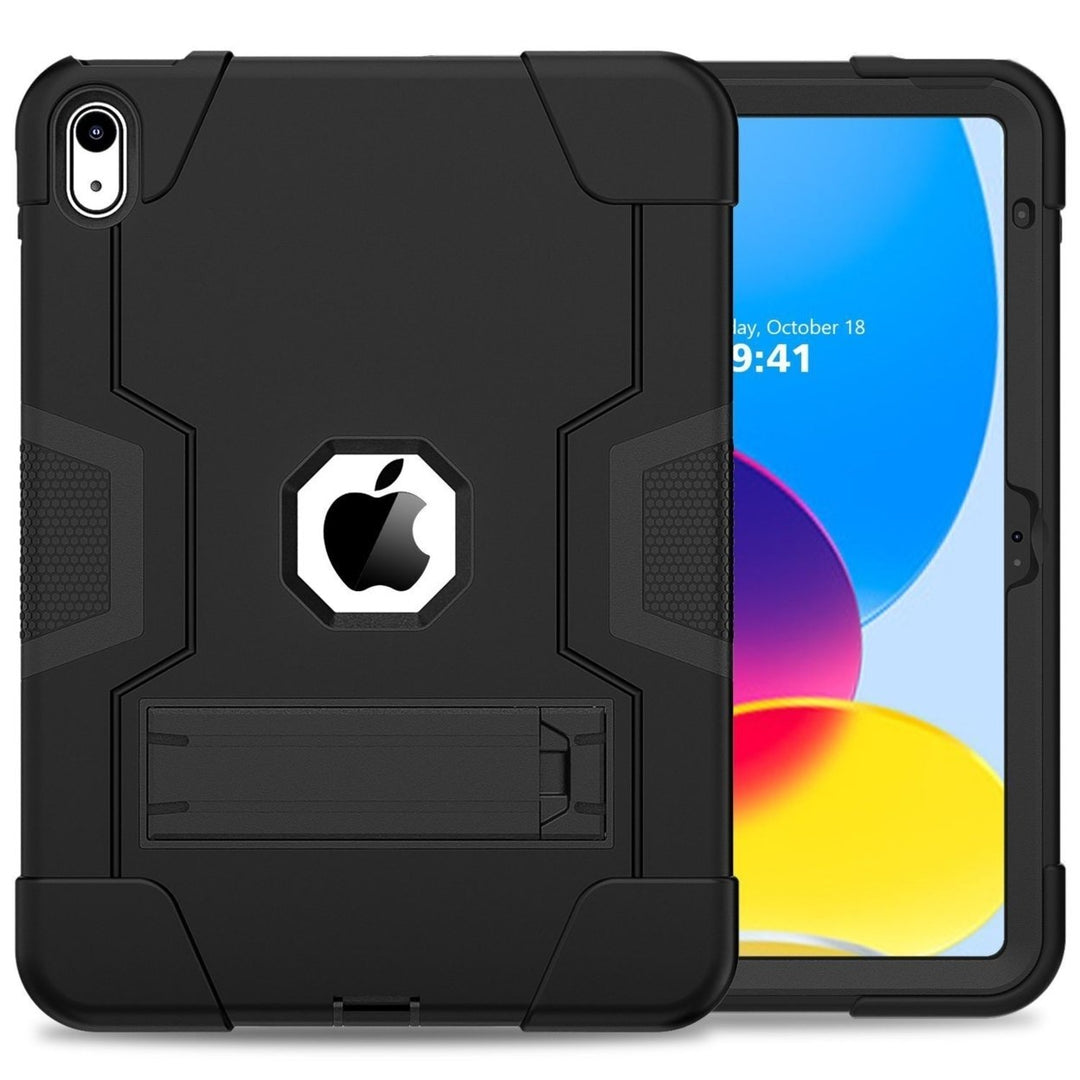 For Apple iPad 10th Generation 10.9 2022 / A2696 / A2777 Heavy Duty Dual Layer Shockproof Protective Kickstand Hard Case Image 1