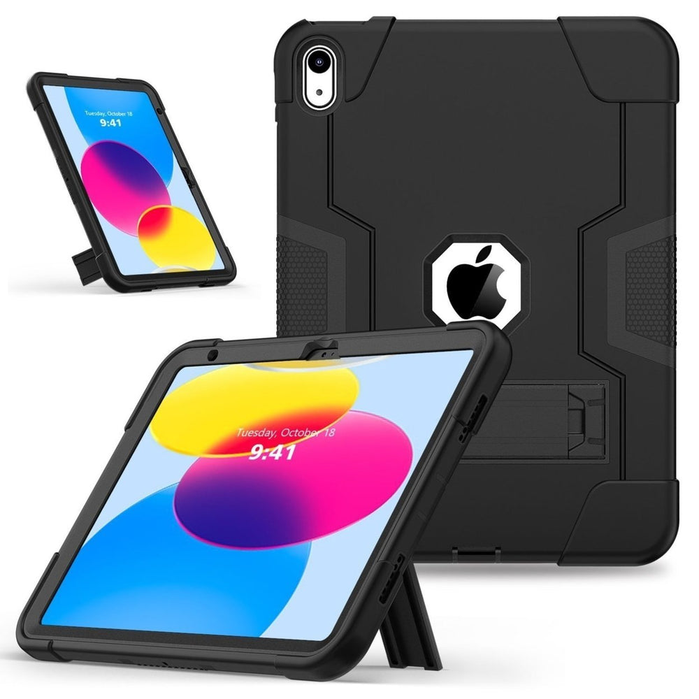 For Apple iPad 10th Generation 10.9 2022 / A2696 / A2777 Heavy Duty Dual Layer Shockproof Protective Kickstand Hard Case Image 2