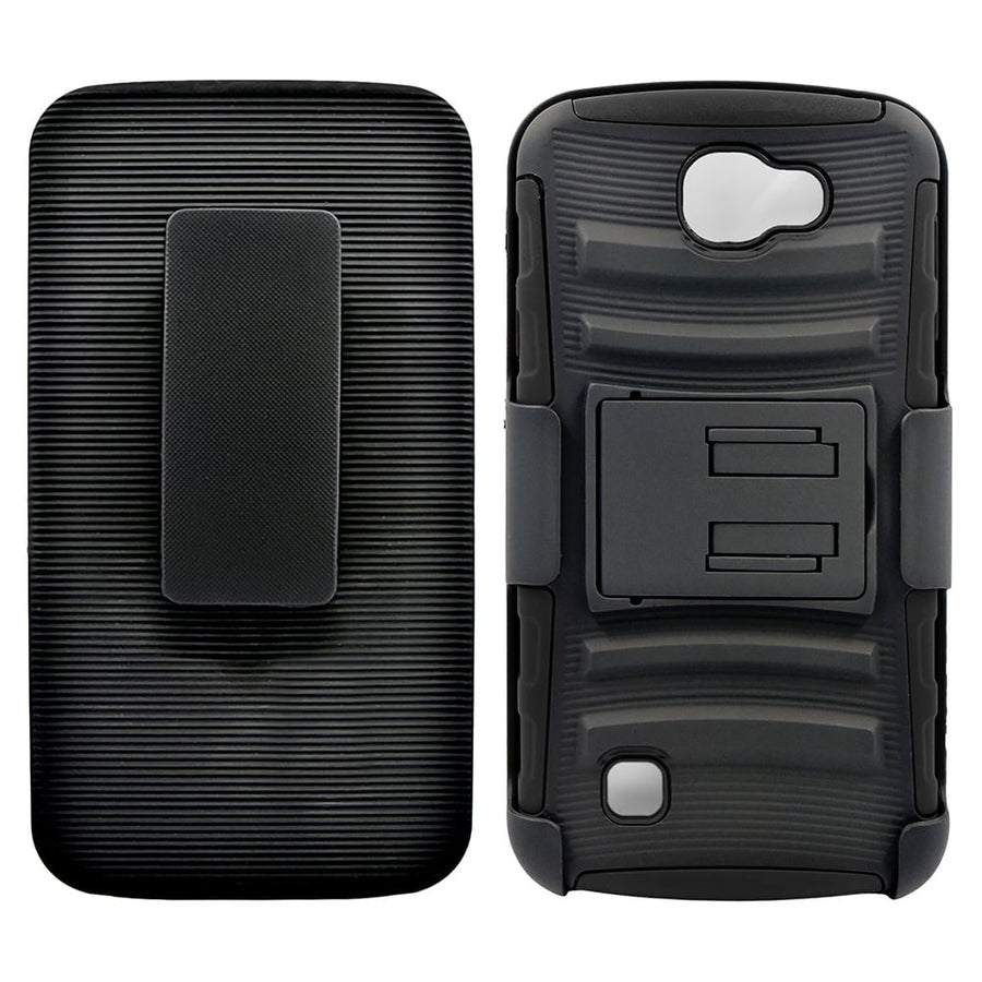 LG K3 LS450 Heavy Duty Belt Case with Holster Kickstand Shockproof Combo Image 1