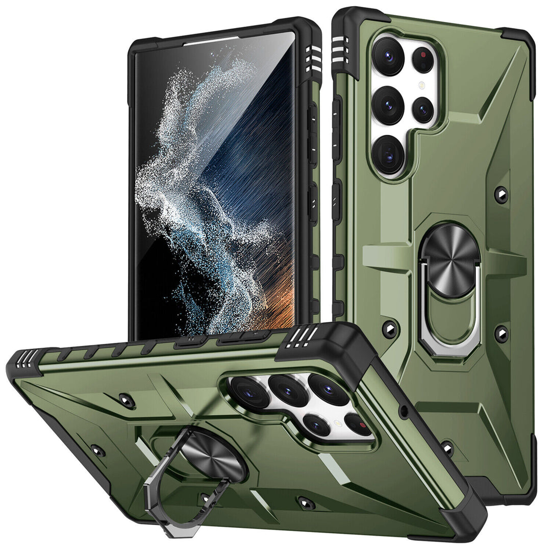 For Samsung Galaxy S23 Plus / SM-S916 Ring Stand Heavy Duty Military Grade Shockproof Rugged Bumper Image 7