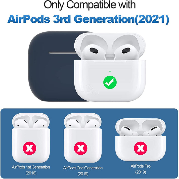 For AirPods 3 Case Cover Silicone Protective Accessories Skin with Keychain Compatible with Apple AirPod 3rd Generation Image 4