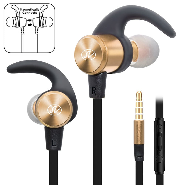 Universal Magnetic Sport Earphones 3.5mm Noise Cancelling Wired Earbuds Bass Image 6