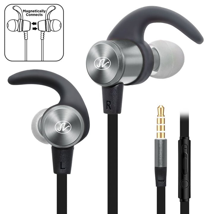 Universal Magnetic Sport Earphones 3.5mm Noise Cancelling Wired Earbuds Bass Image 7