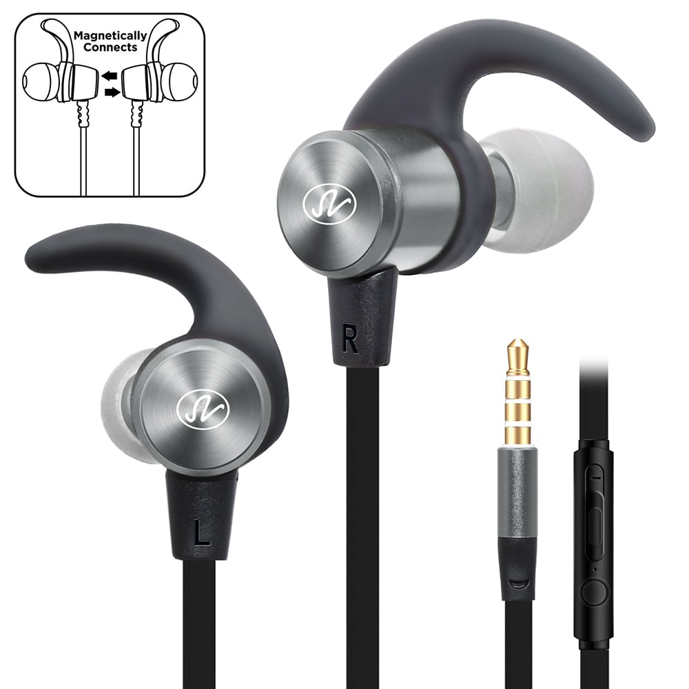 Universal Magnetic Sport Earphones 3.5mm Noise Cancelling Wired Earbuds Bass Image 1