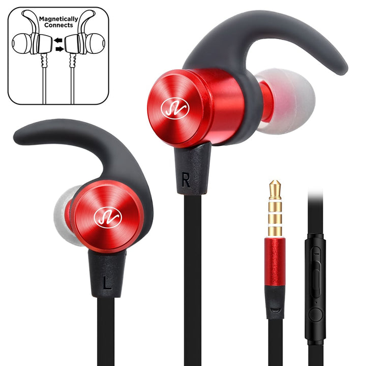 Universal Magnetic Sport Earphones 3.5mm Noise Cancelling Wired Earbuds Bass Image 8