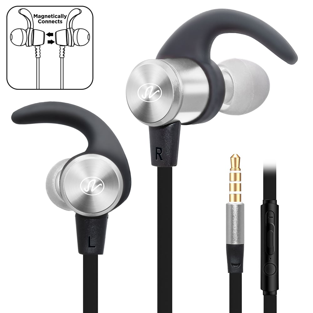 Universal Magnetic Sport Earphones 3.5mm Noise Cancelling Wired Earbuds Bass Image 9