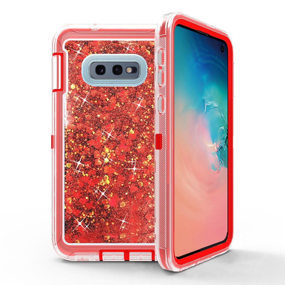 For Samsung Galaxy S10E Dual Layer Protective Shockproof Liquid Bling Sparkle Floating Glitter Quicksand Phone Case Image 6