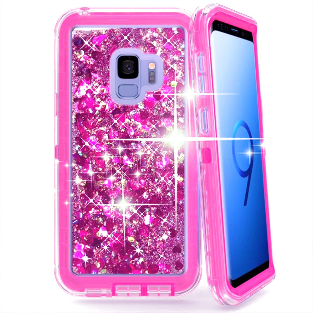 For Samsung Galaxy S9 Dual Layer Protective Shockproof Liquid Bling Sparkle Floating Glitter Quicksand Phone Case Girls Image 1